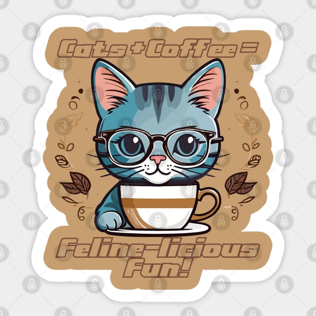 cats and cof Sticker by AOAOCreation